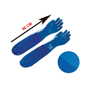 Guantes nitrilo semicorrugado industrial con manga PVC 60 cm