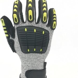 Guante de trabajo resistente a impactos y corte gris
