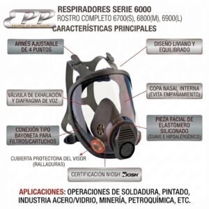 Máscara Full Face 6800 3M cara completa
