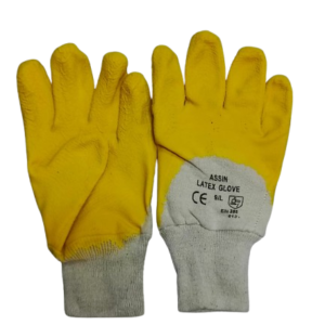 Guante de algodón con látex corrugado