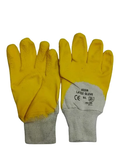 Guante de algodón con látex corrugado