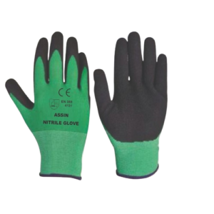 Guante de Nylon verde con Palma de Poliuretano